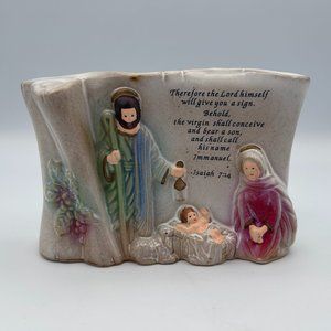 Christmas Nativity Scene Birth of Jesus Isaiah 7:14 Standing Plaque Decoration